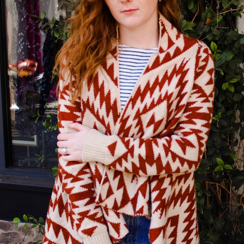 F21 Tribal Print Cardigan Sweater